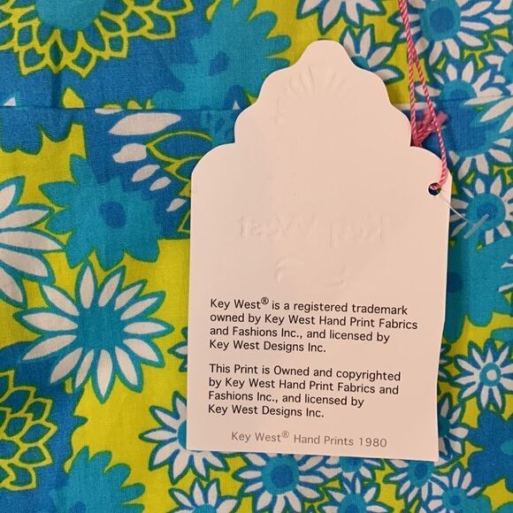 Key West Sz 8 Woman’s Summer Skirt Blue Yellow White Floral Side Zipper Lined - Picture 7 of 10